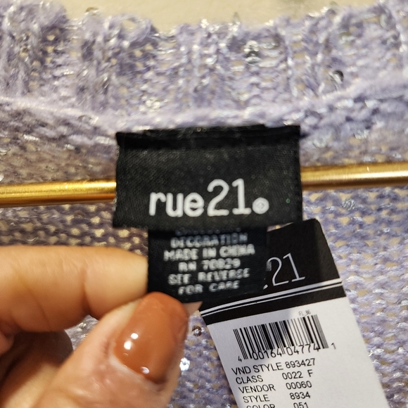 Rue21 Purple Sequins Women's Crew Neck Sweater by Pink Rose Size M NWT - Picture 2 of 9
